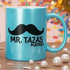 Tazas personalizadas efecto perlado nácar para eventos y celebraciones
